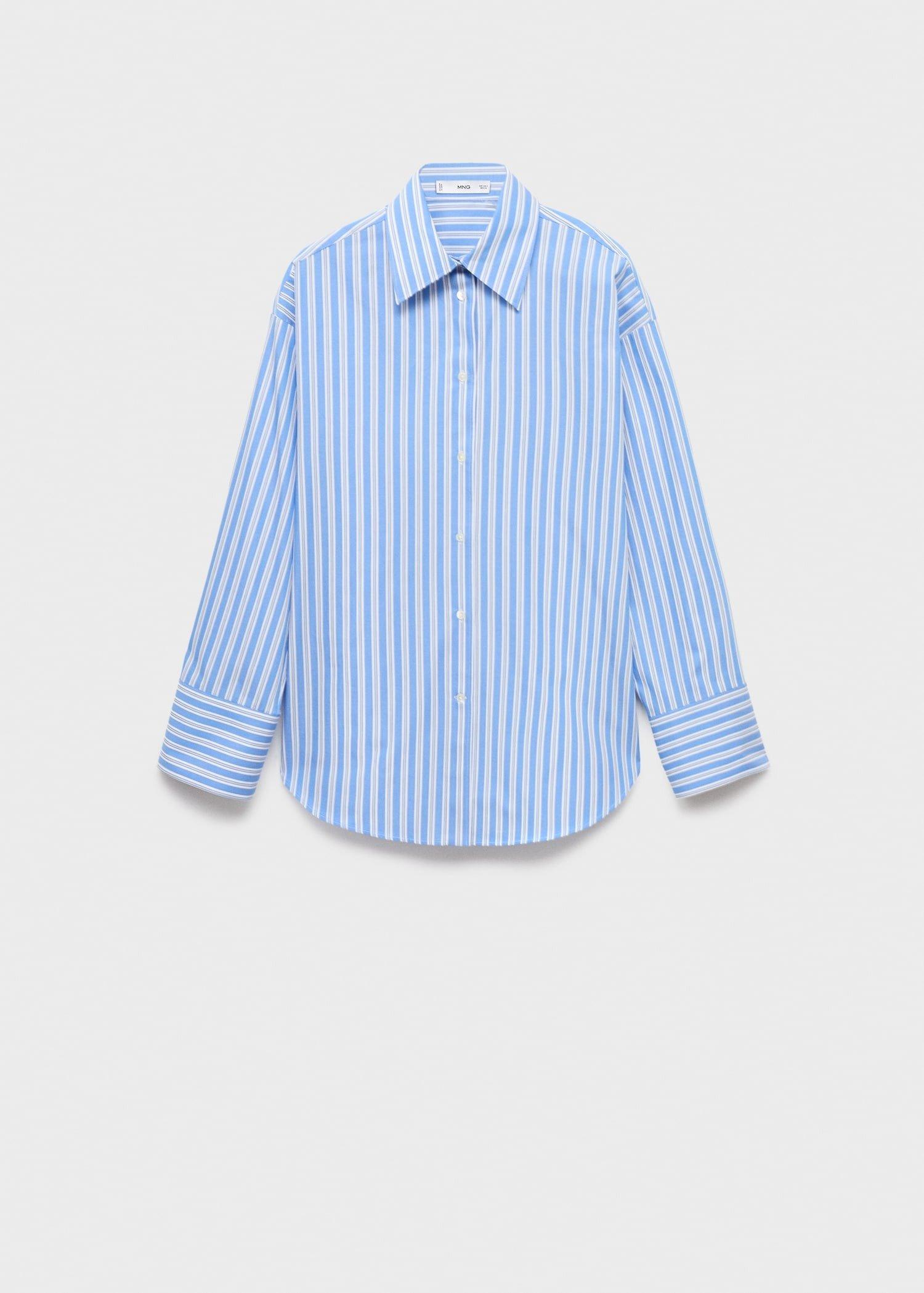 Blue Lt Pastel Oversize Poplin Shirt, , large image number 5