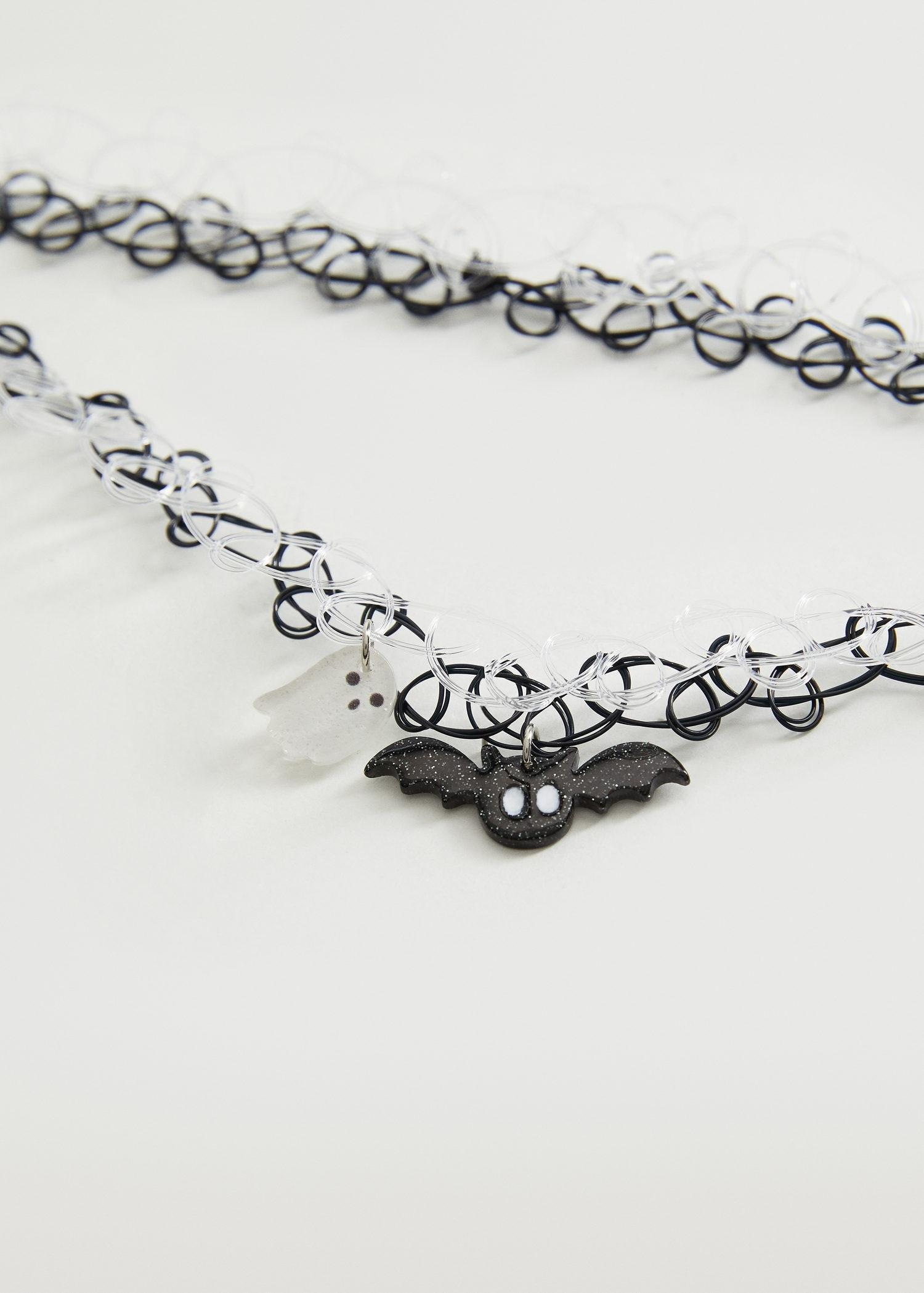 Black Pack 2 Halloween Chokers, Kids Girl, , large image number 1
