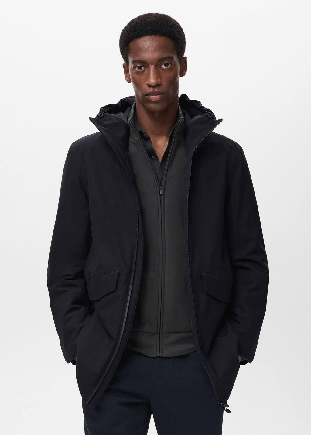 Navy Packable Water-Repellent Padded Thermolite Parka, Navy, large image number 0