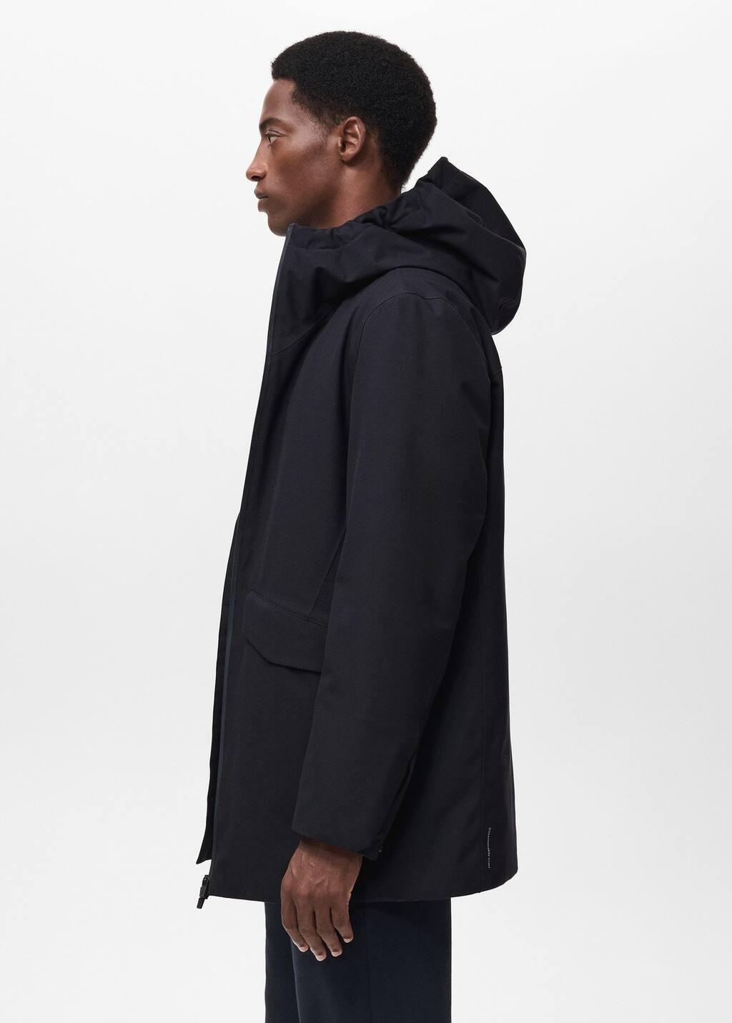 Navy Packable Water-Repellent Padded Thermolite Parka, Navy, large image number 2