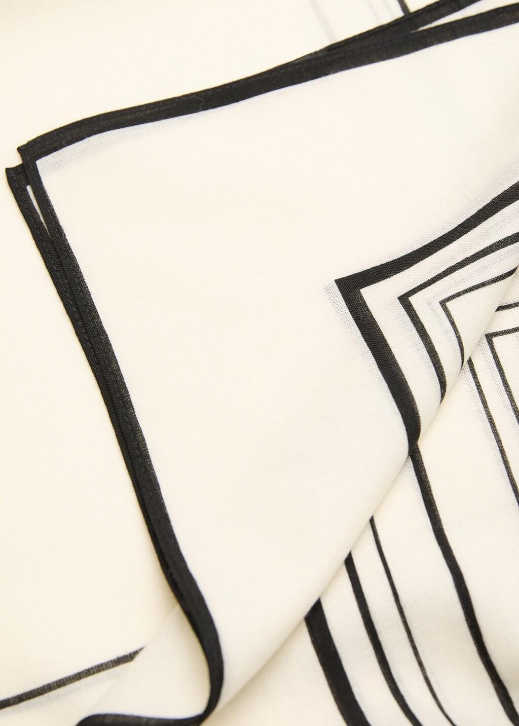 Beige Wool Geometric Print Fular, 0201_05, large image number 1