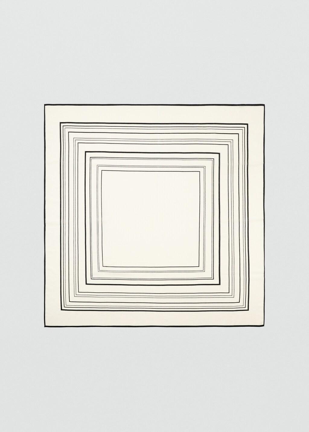 Beige Wool Geometric Print Fular, 0201_05, large image number 2