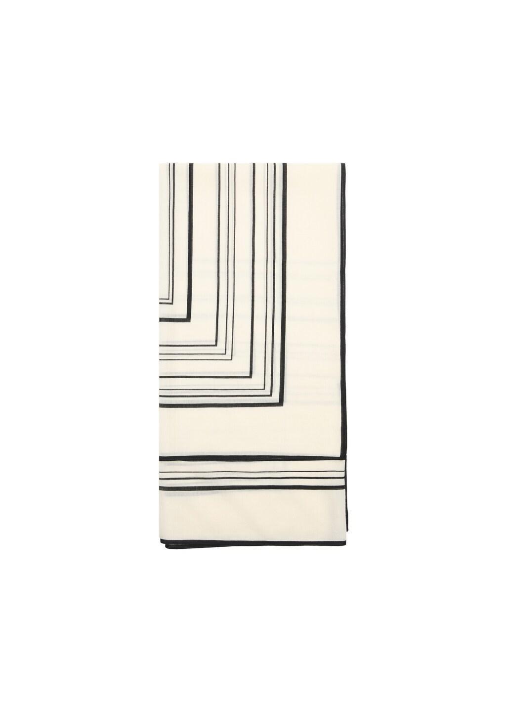 Beige Wool Geometric Print Fular, 0201_05, large image number 3