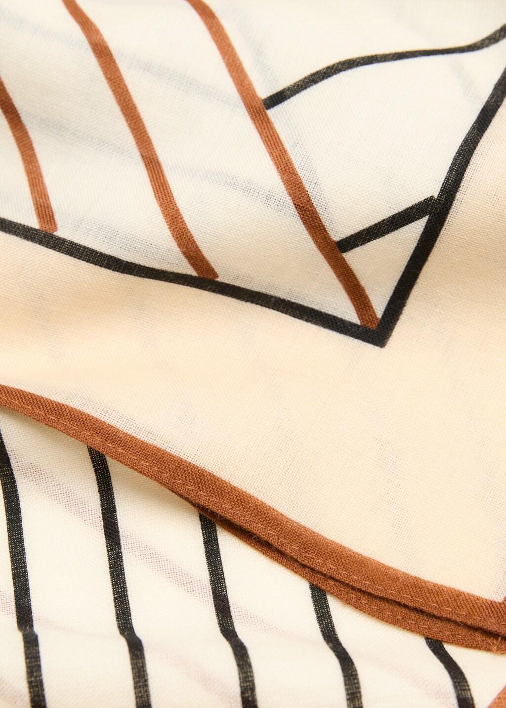 Brown Wool Geometric Print Fular, 0201_30, medium