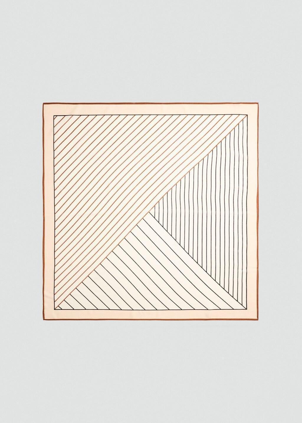 Brown Wool Geometric Print Fular, 0201_30, large image number 2