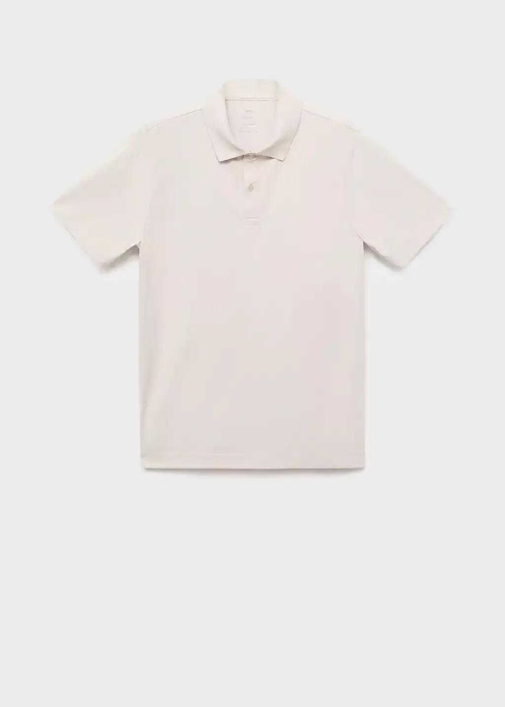 White Slim-Fit Thermolite Polo Shirt, Natural White, medium