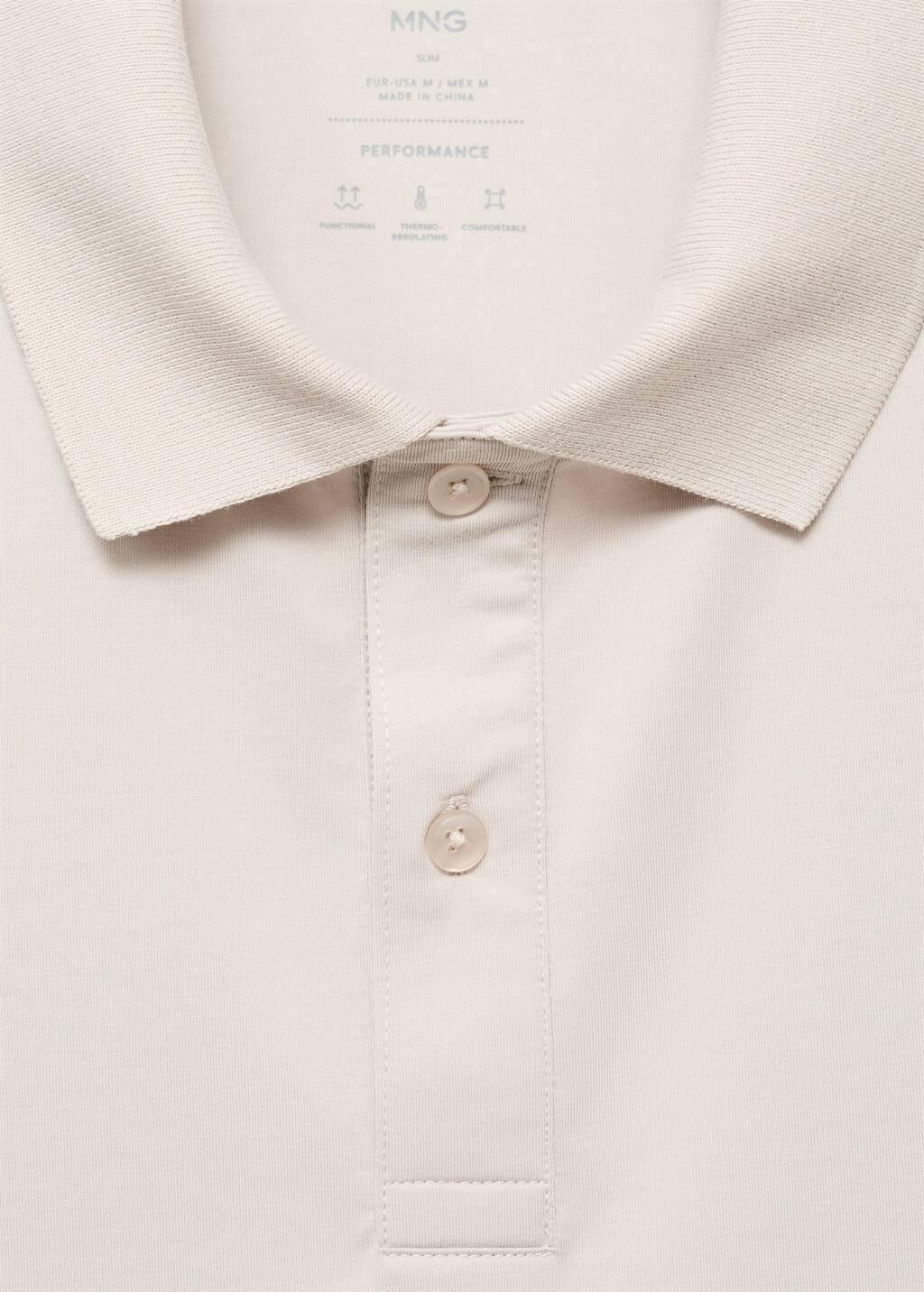 White Slim-Fit Thermolite Polo Shirt, Natural White, medium