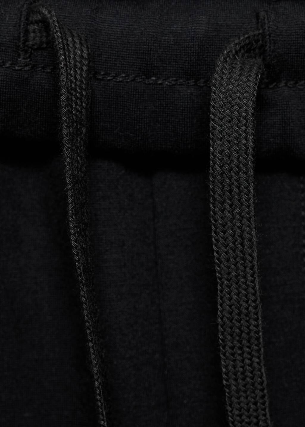 Black Jogger Trousers With Elastic Waist, Black, large image number 1