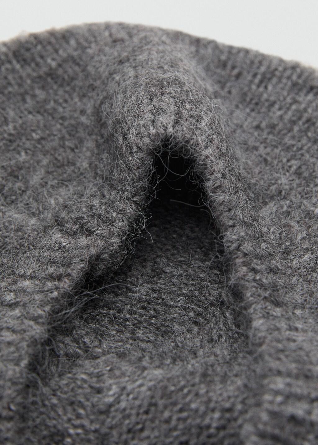 Grey Striped Beret, Medium Grey, large image number 1