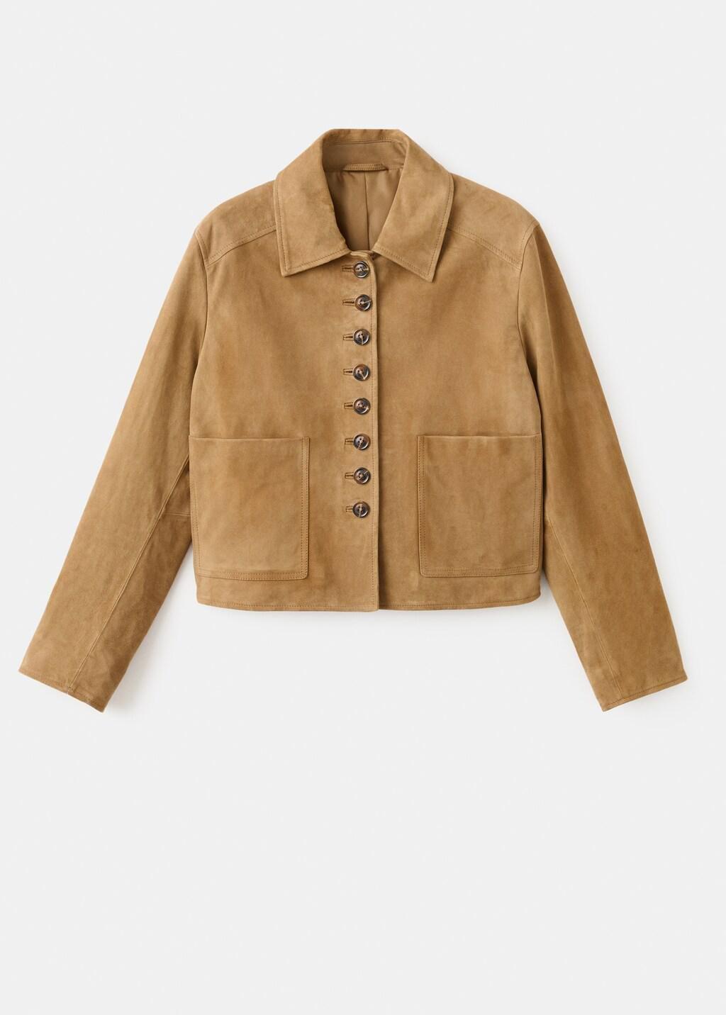 Yellow Suede Jacket With Buttons, , large image number 5