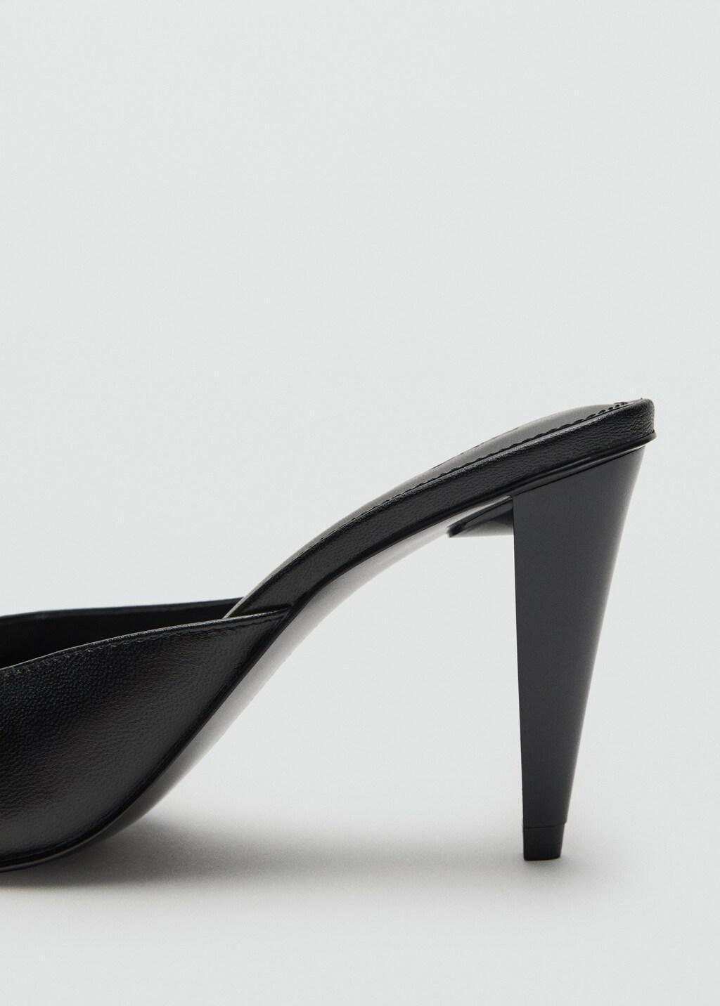 Black 100% Leather Shoe With Open Toe, , large image number 3