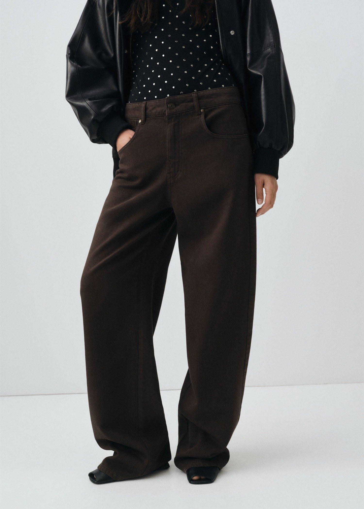 Brown Mid-Rise Straight Jeans, 0201_32, large image number 0