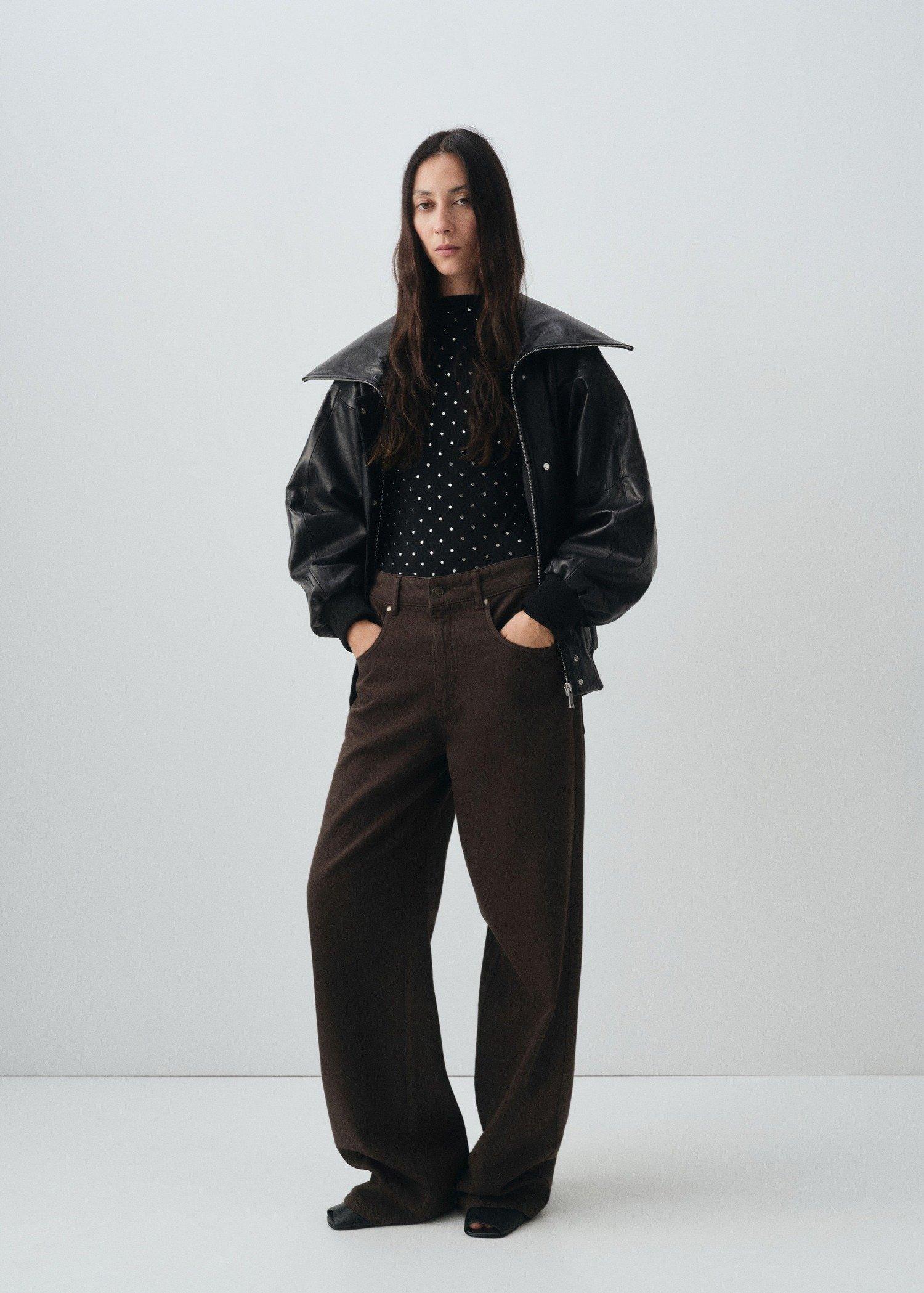 Brown Mid-Rise Straight Jeans, 0201_32, large image number 1