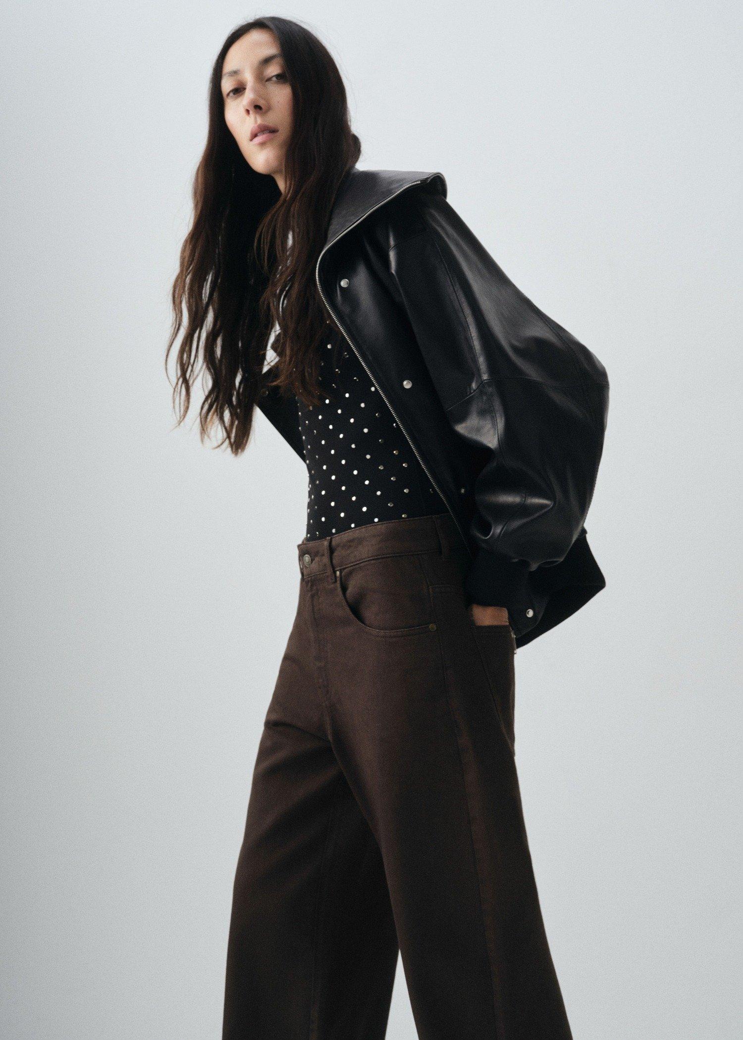 Brown Mid-Rise Straight Jeans, 0201_32, large image number 2