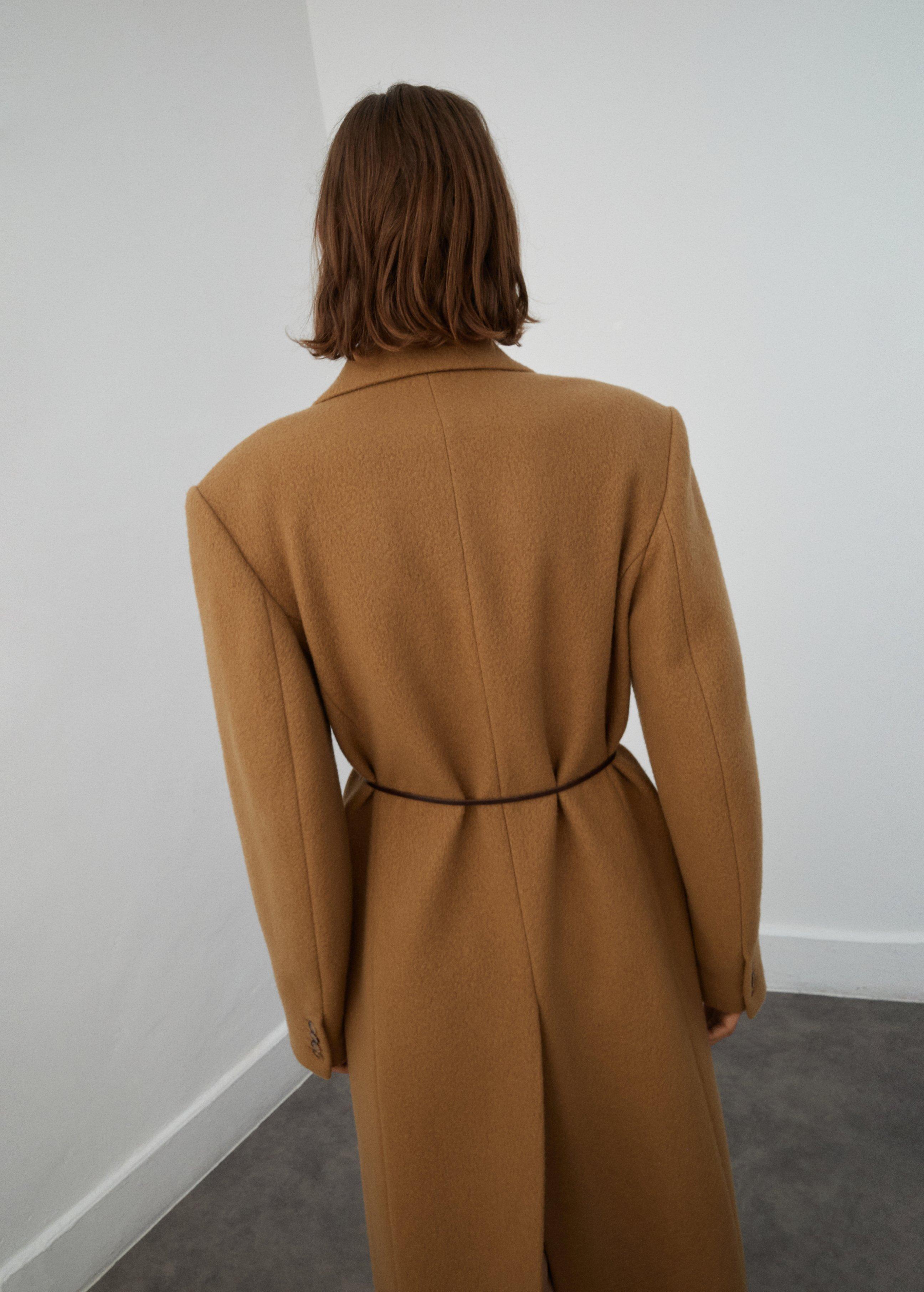 Brown Lapels Wool Coat, , large image number 1