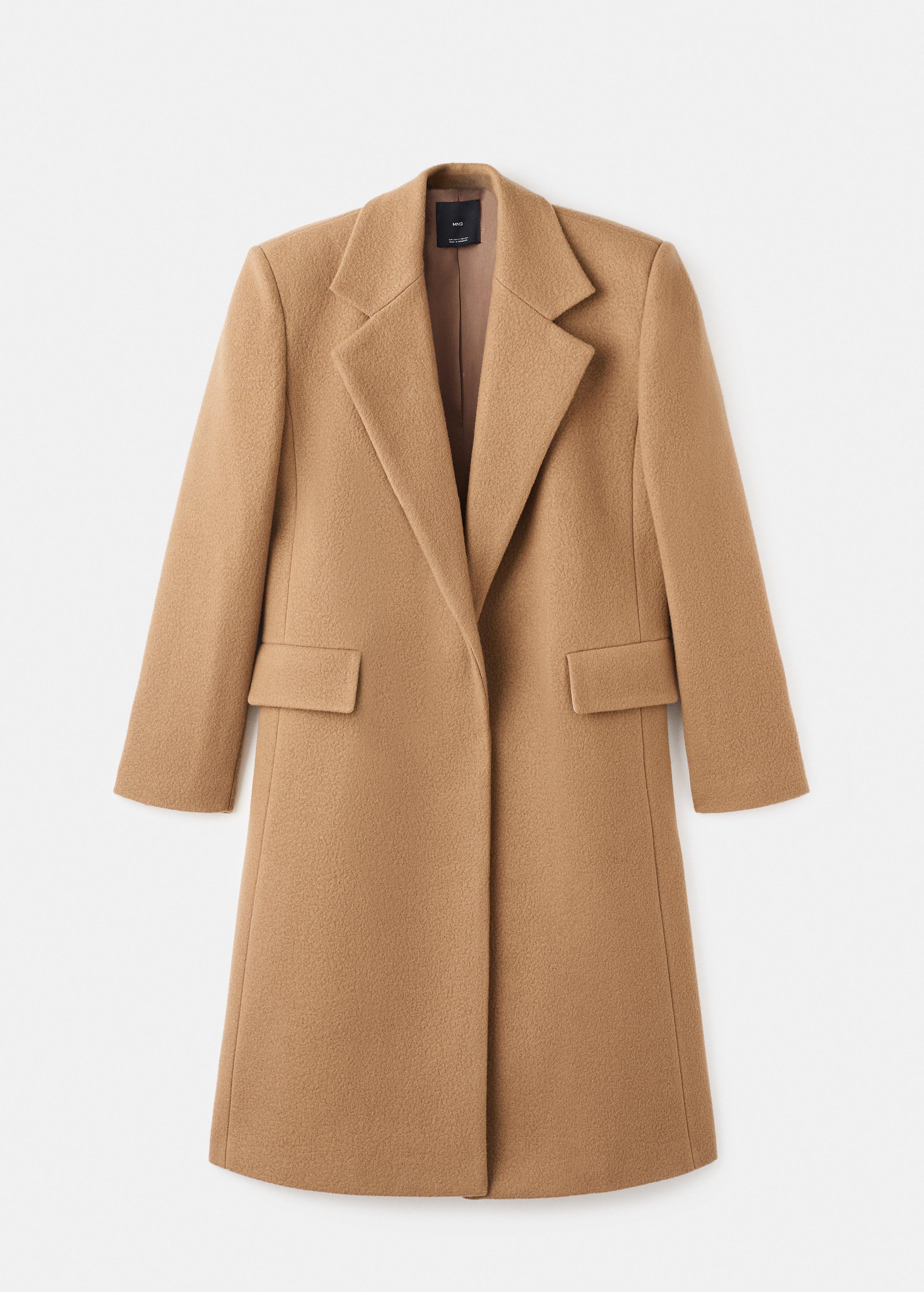 Brown Lapels Wool Coat, , large image number 3