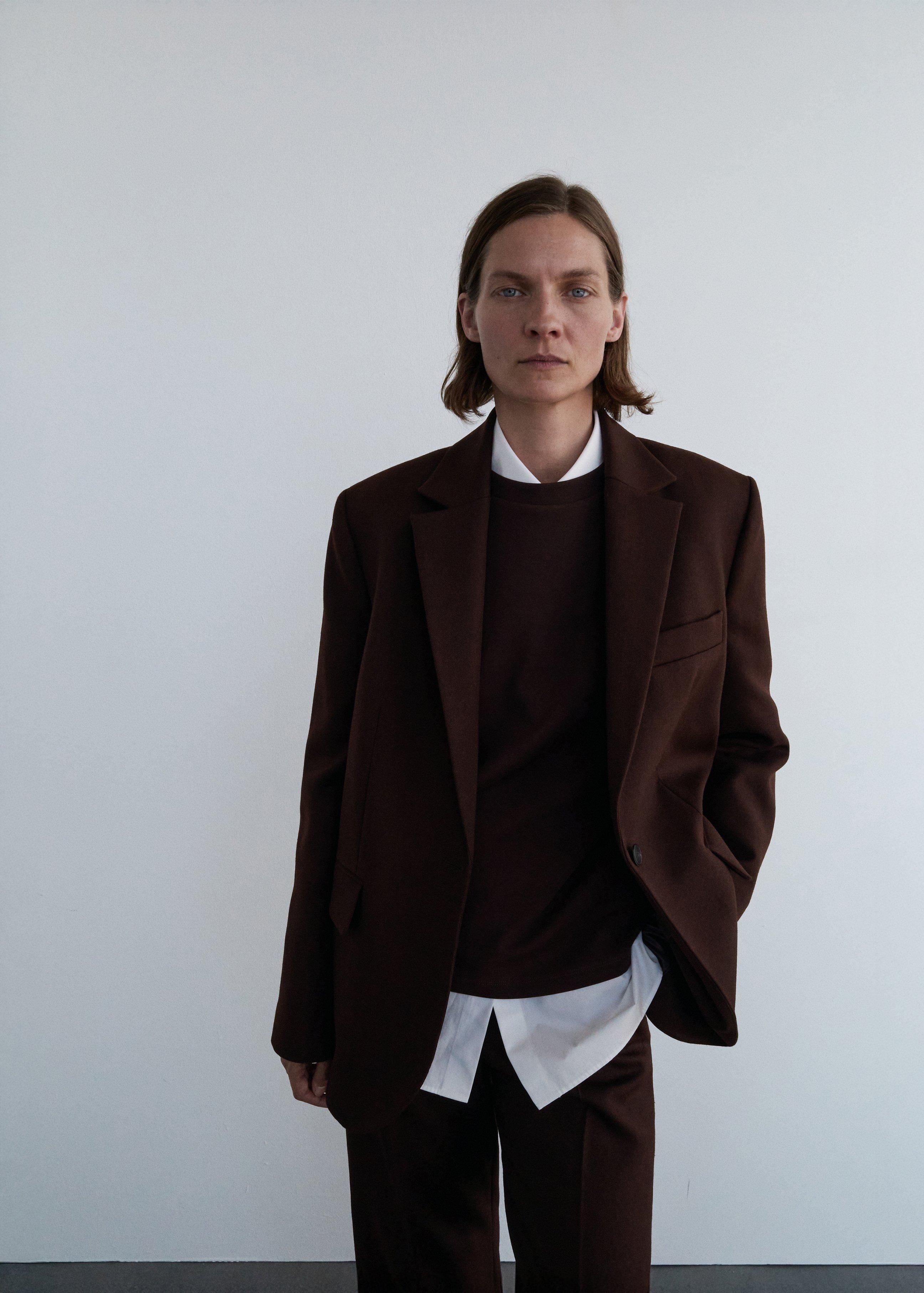 Brown Collared Blazer Suit, , large image number 2