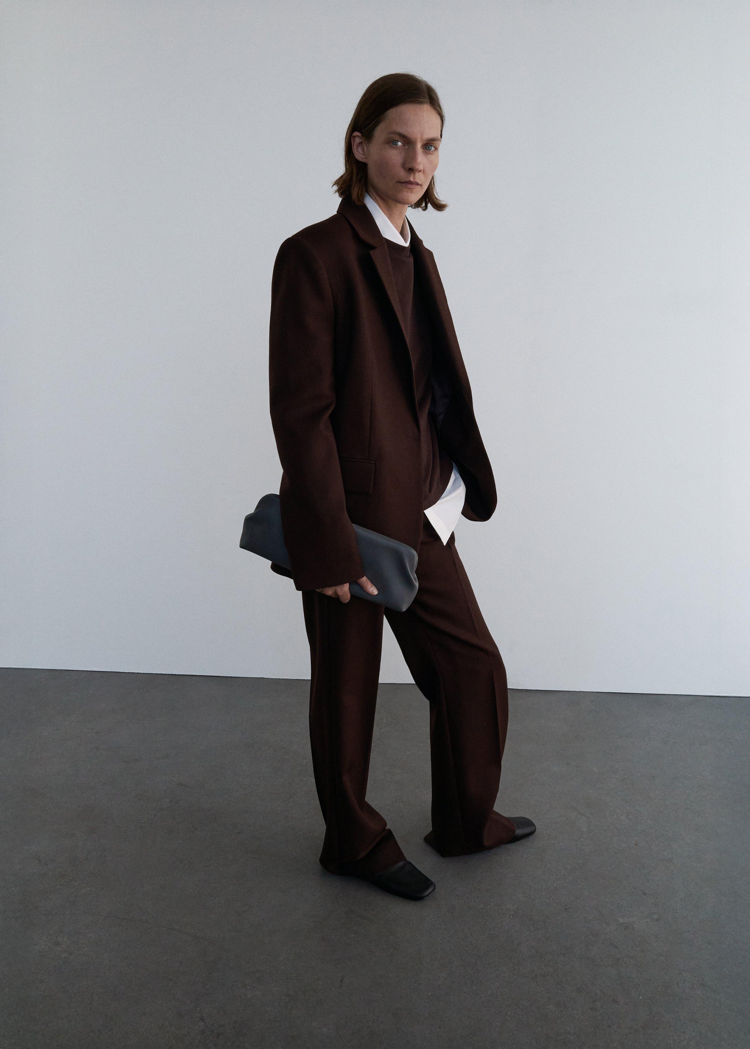Brown Collared Blazer Suit, , large image number 3