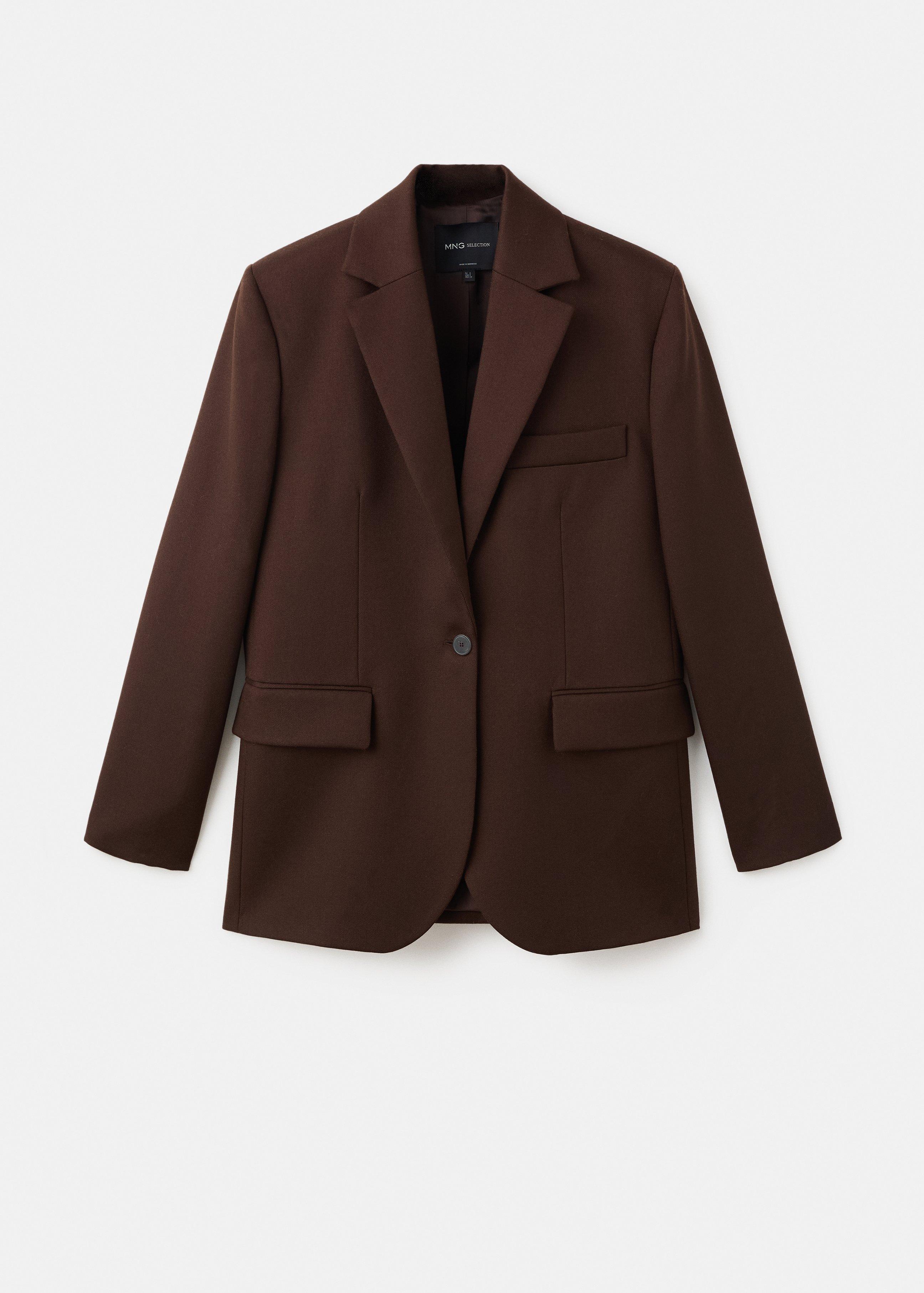 Brown Collared Blazer Suit, , large image number 5