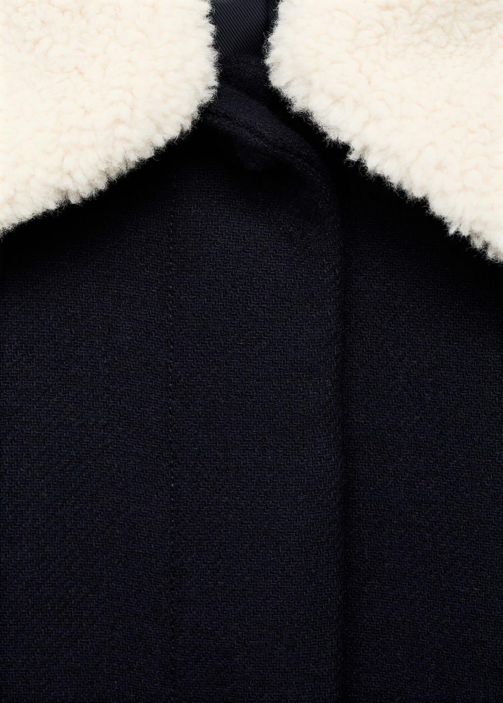 Navy Wool-Blend Jacket With Shearling Collar, 0201_56, medium