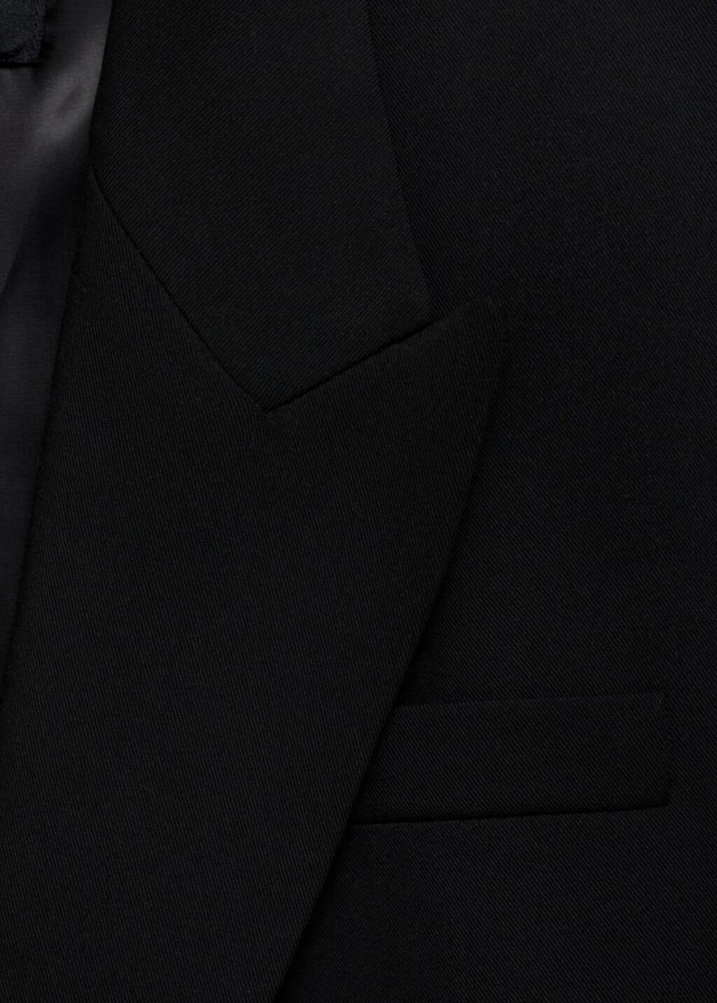 Black Suit Blazer With Flap Pockets, Black, large image number 5