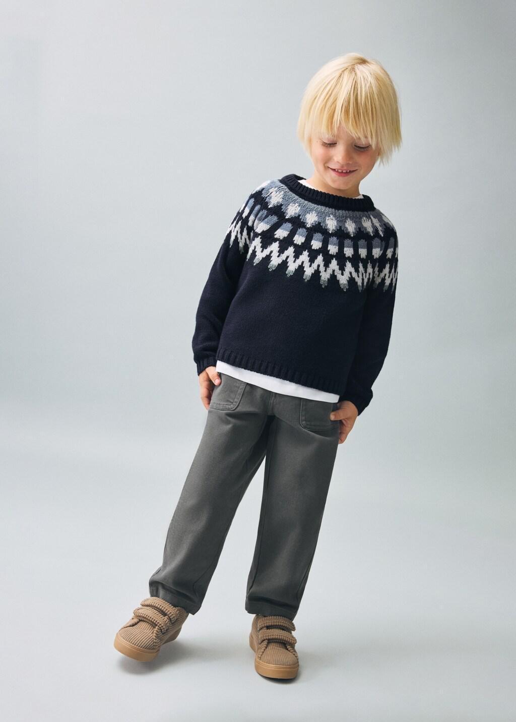 CHARCOAL Straight cotton jeans, Baby Boy, Charcoal, large image number 0