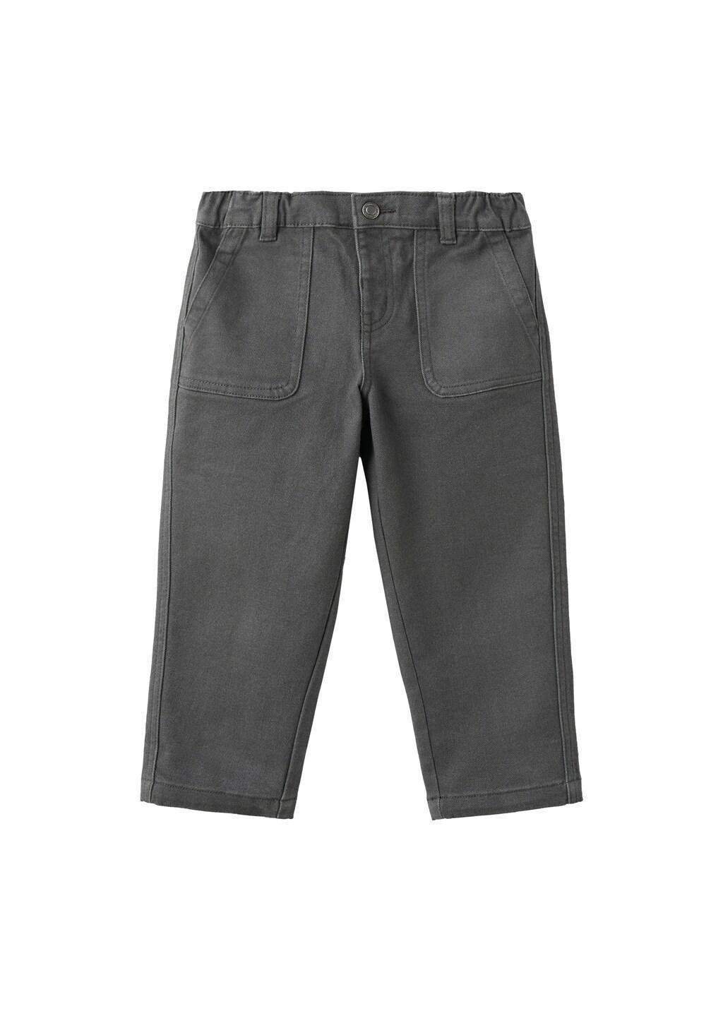 CHARCOAL Straight cotton jeans, Baby Boy, Charcoal, large image number 4