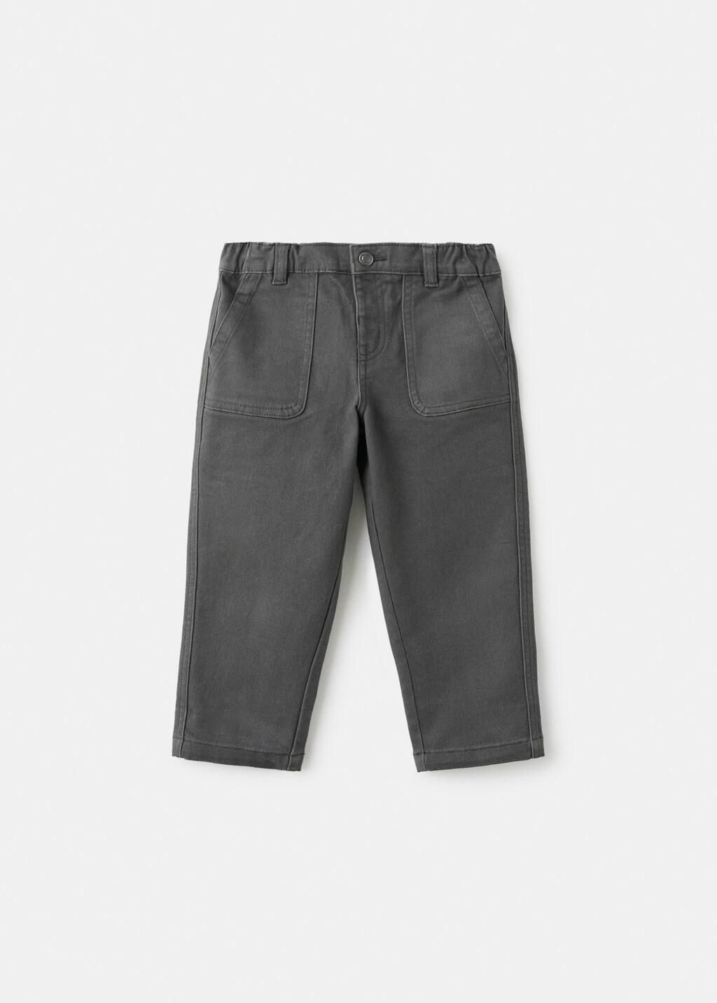 CHARCOAL Straight cotton jeans, Baby Boy, Charcoal, large image number 5