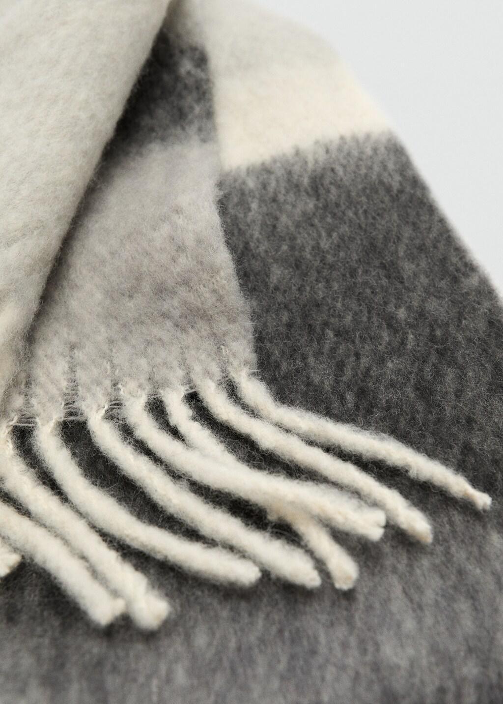 GREY Striped scarf with tasselled ends, Grey, large image number 0