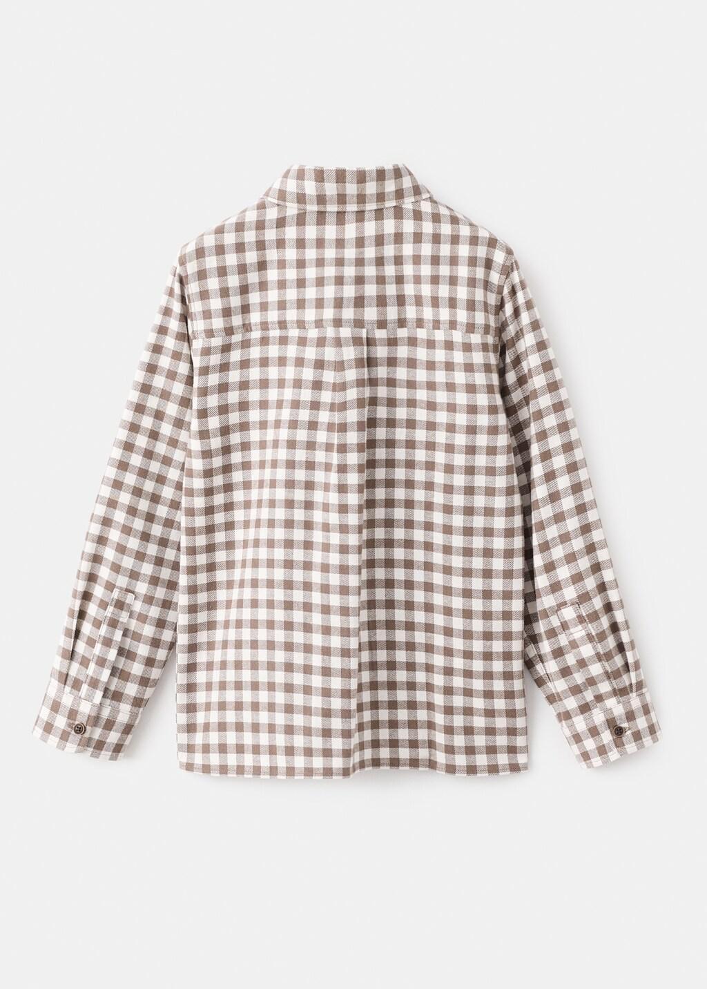 Brown Checked Print Shirt, Kids Boy, Brown, large image number 1