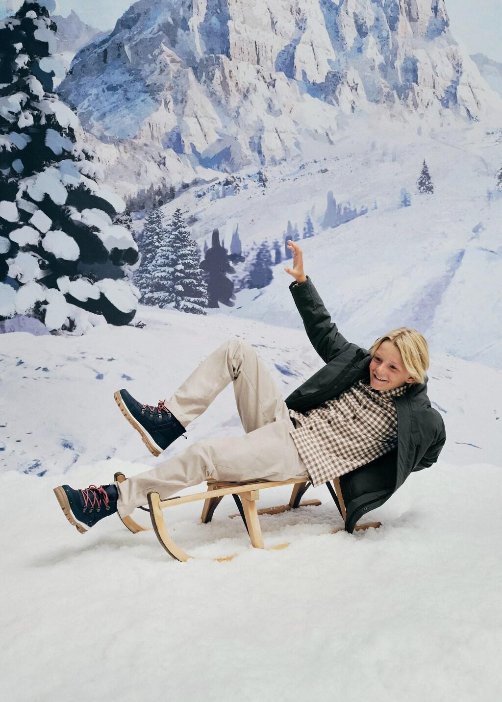 Brown Checked Print Shirt, Kids Boy, Brown, large image number 5