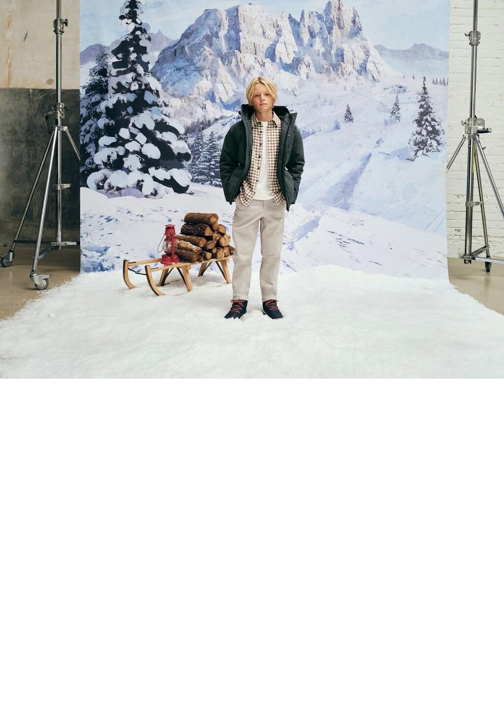 Brown Checked Print Shirt, Kids Boy, Brown, large image number 6