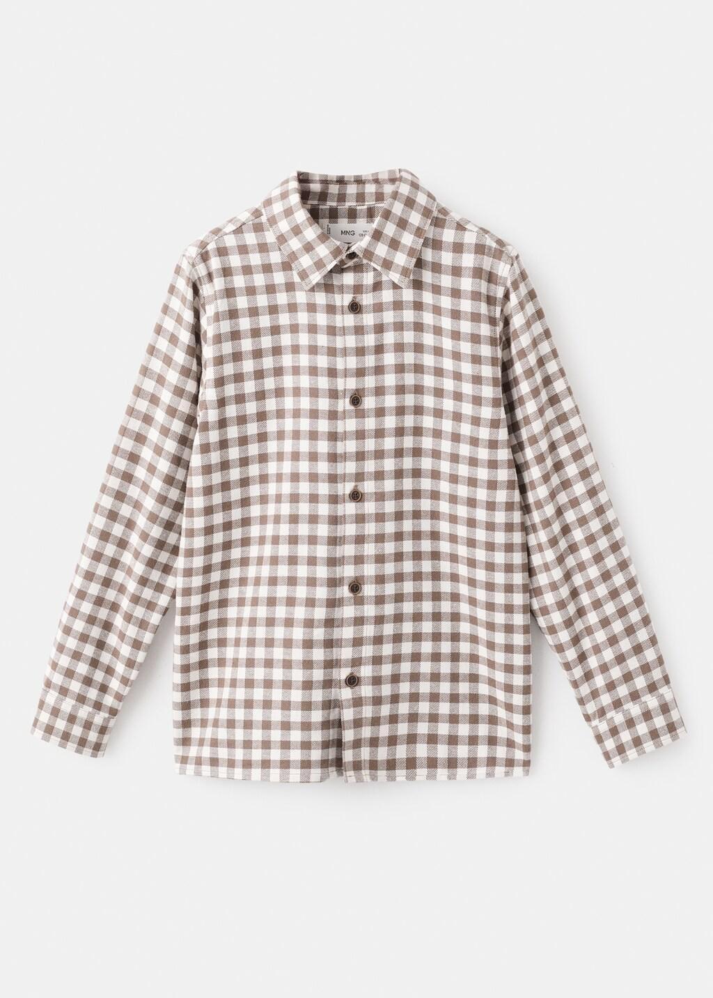 Brown Checked Print Shirt, Kids Boy, Brown, large image number 8