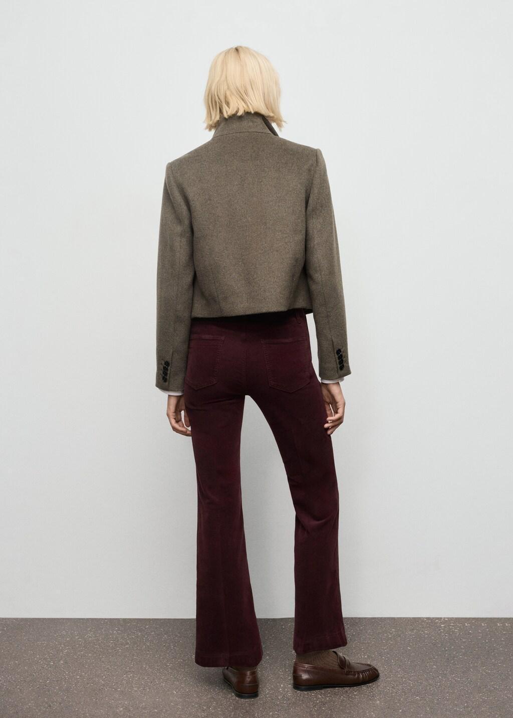 Red Corduroy Flared Jeans, 0201_77, medium