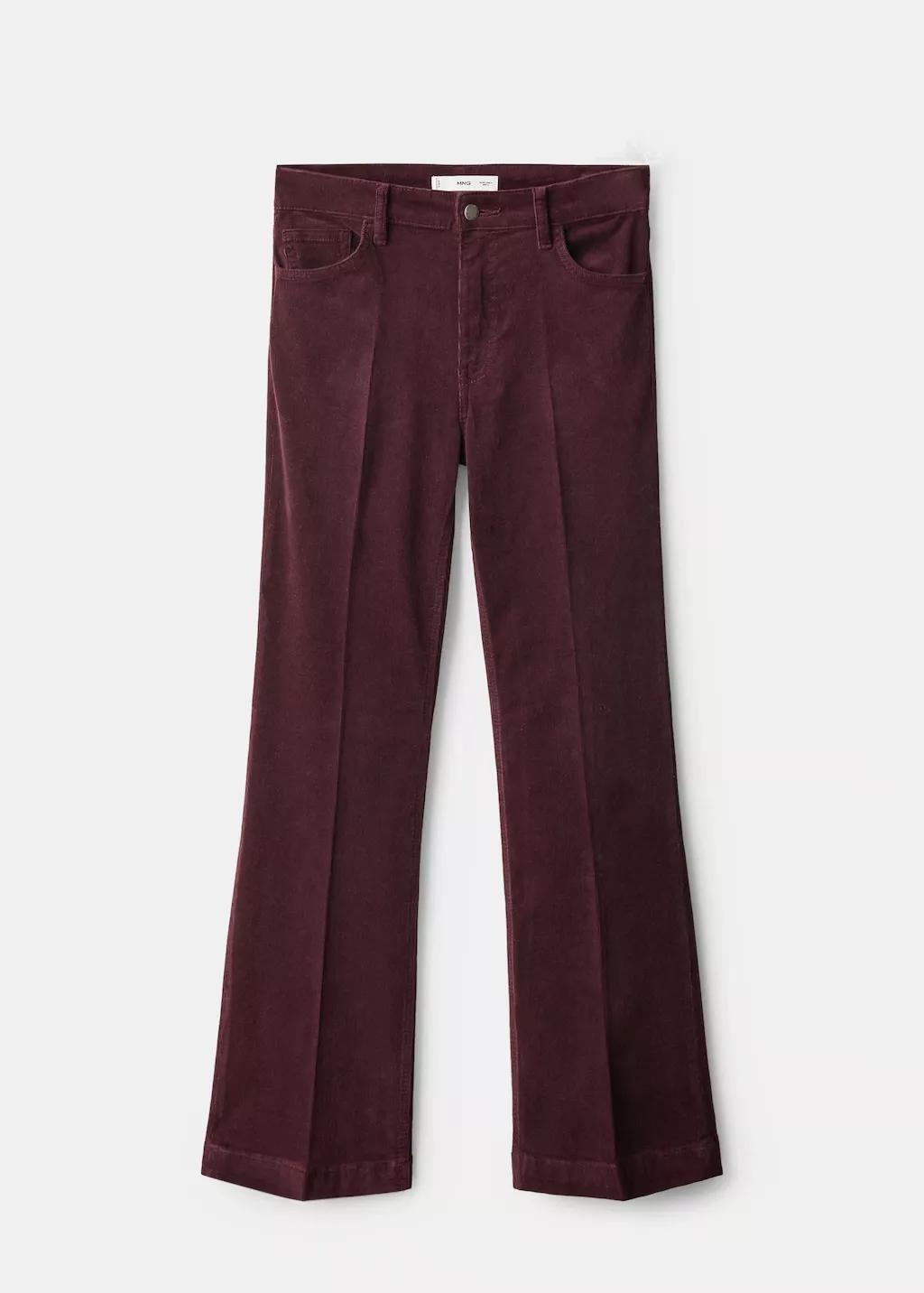 Red Corduroy Flared Jeans, 0201_77, large image number 7