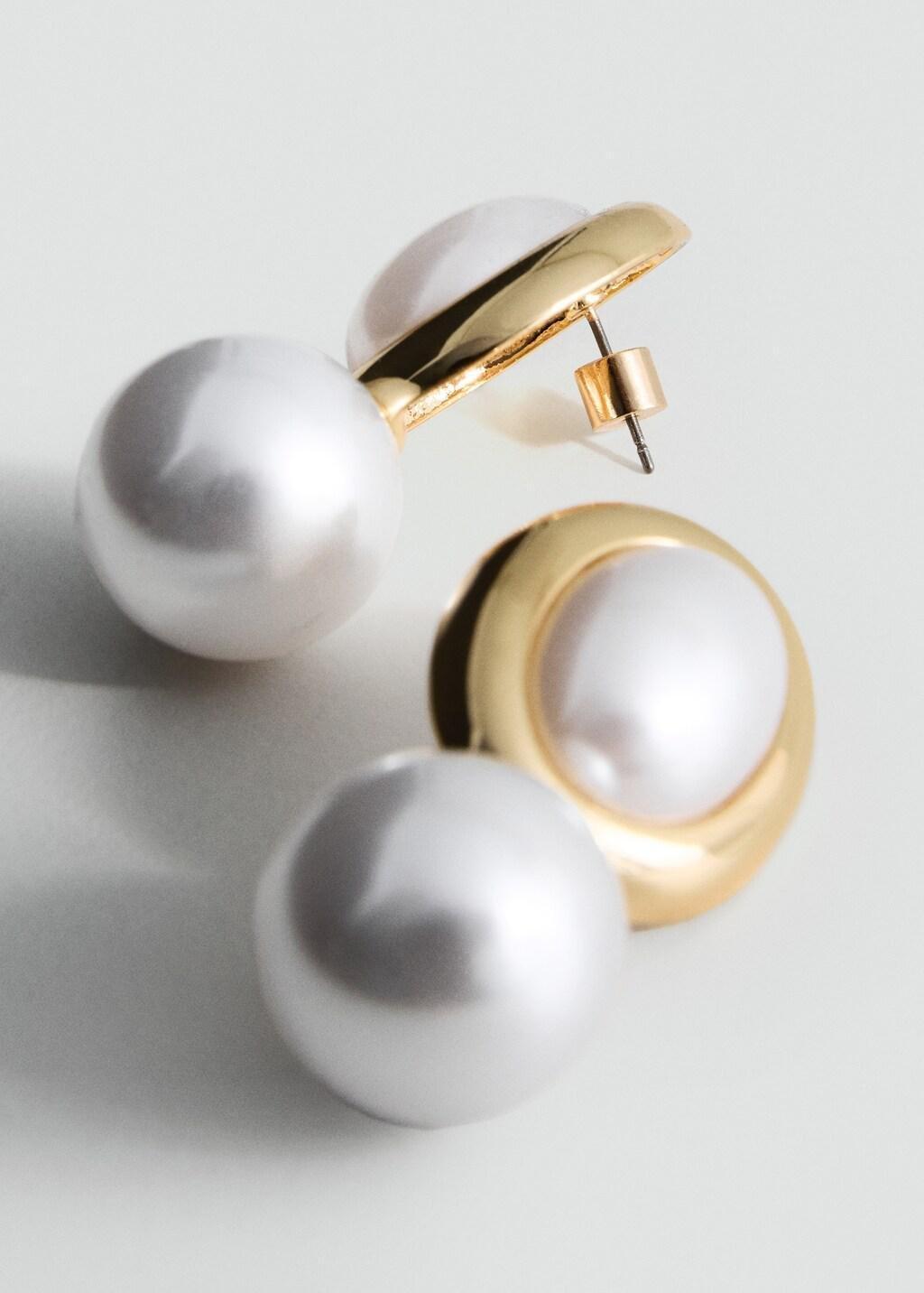 GOLD Combined pearl earrings, 0201_OR, medium