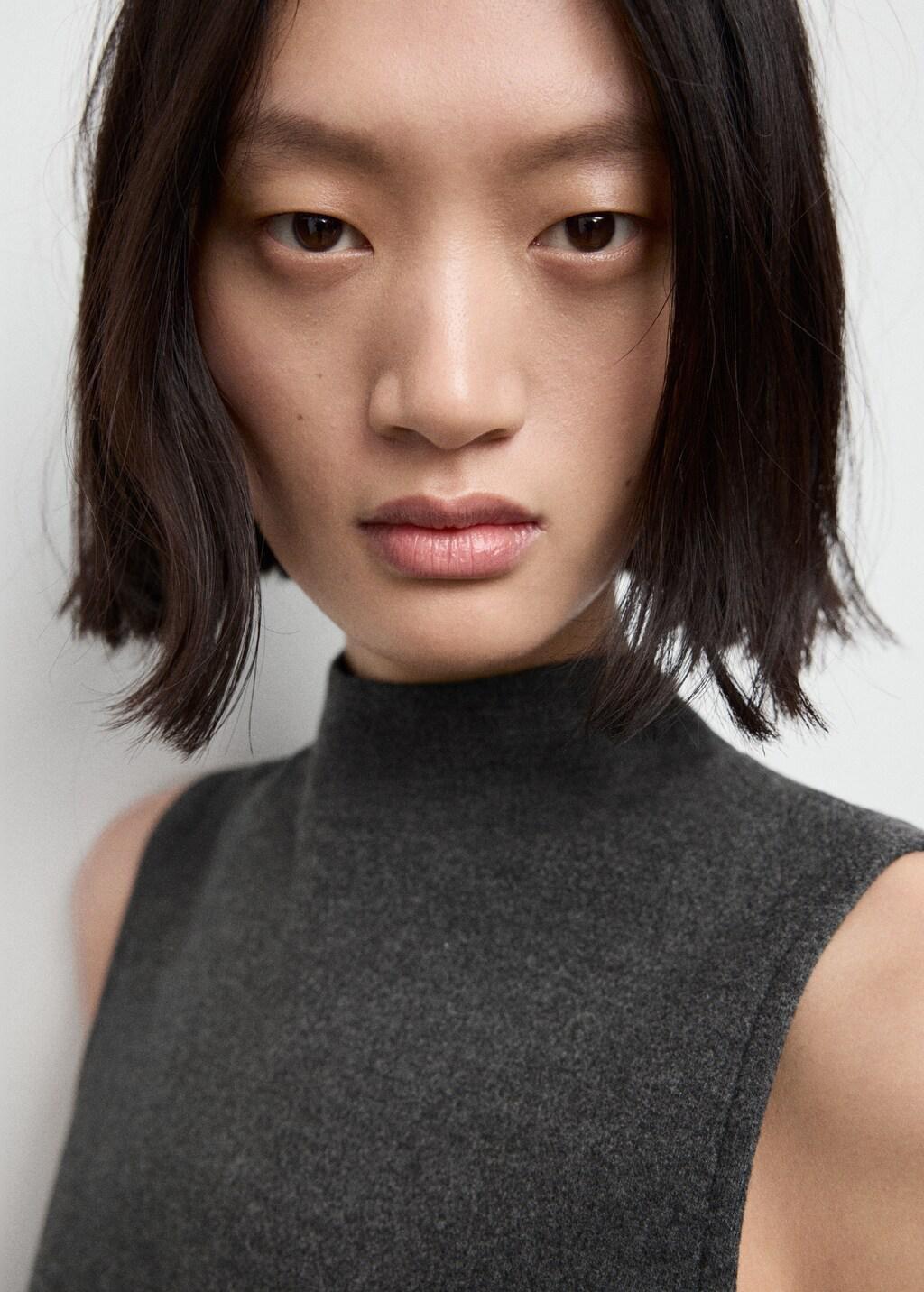 Grey Turtleneck Top With Belt, Medium Grey, large image number 4