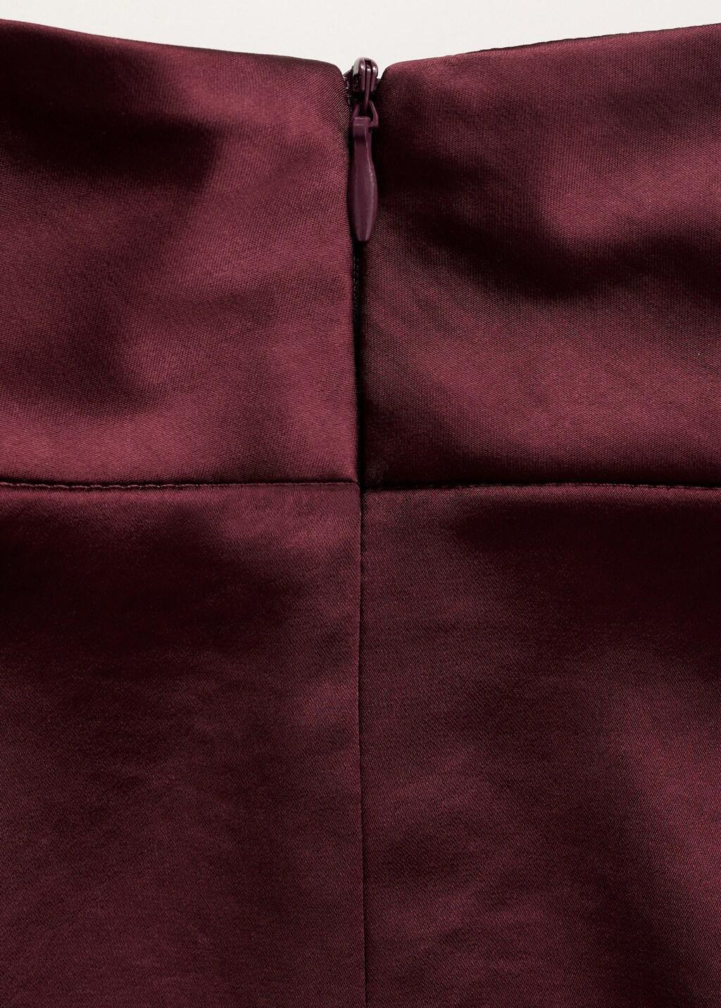 DARK RED High collar satin blouse, 0201_77, large image number 5