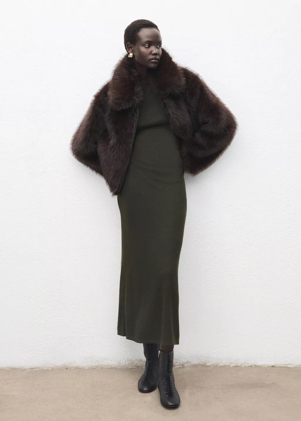 Khaki Ruched Fitted Dress, 0201_37, large image number 0