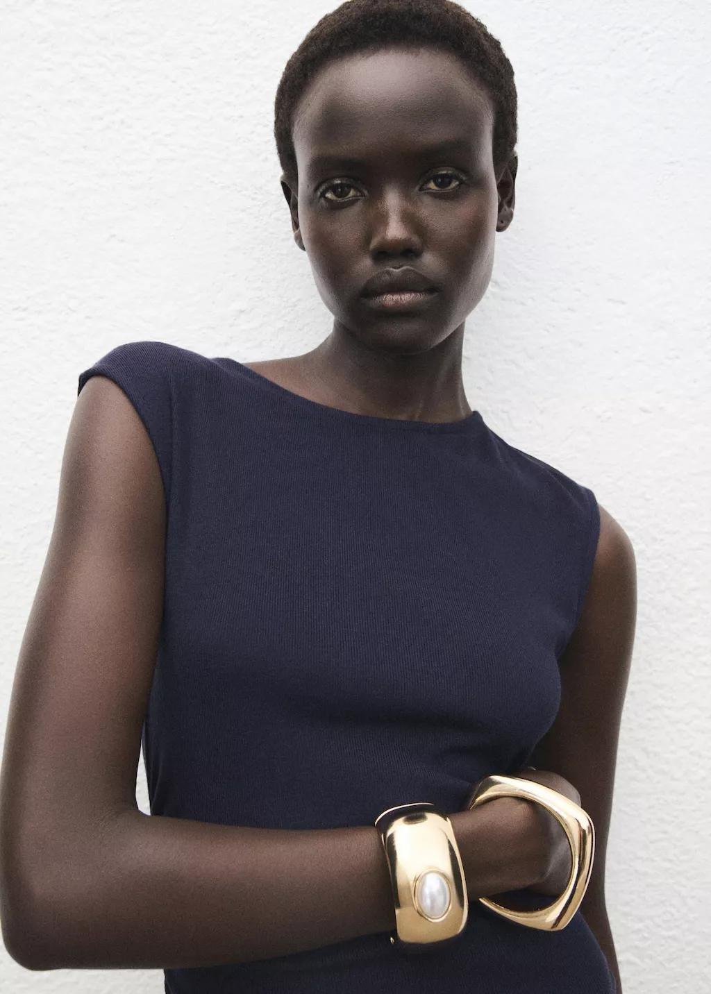 NAVY Fine-knit dress with gathered sides, 0201_56, large image number 4