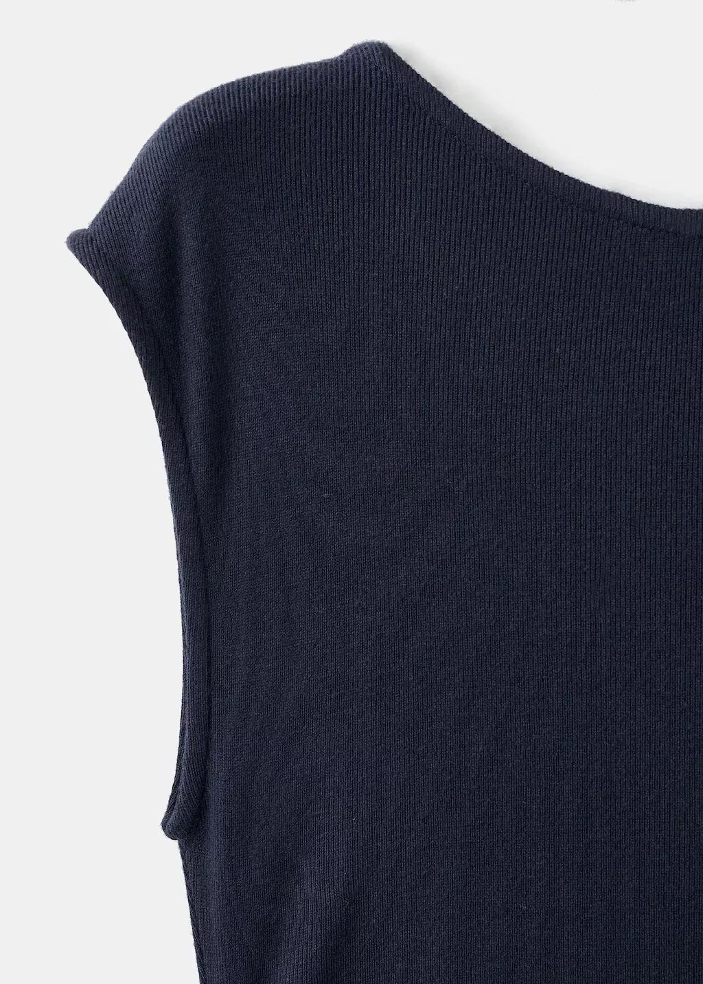 NAVY Fine-knit dress with gathered sides, 0201_56, large image number 5