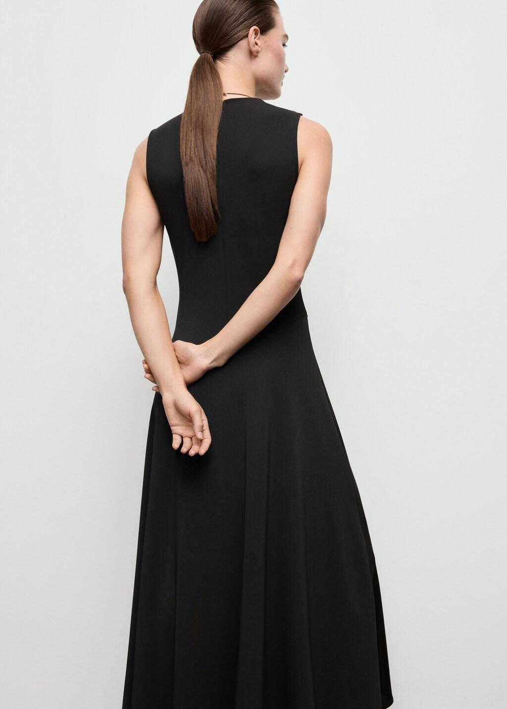 BLACK Pleated A-line dress, 0201_99, large image number 2