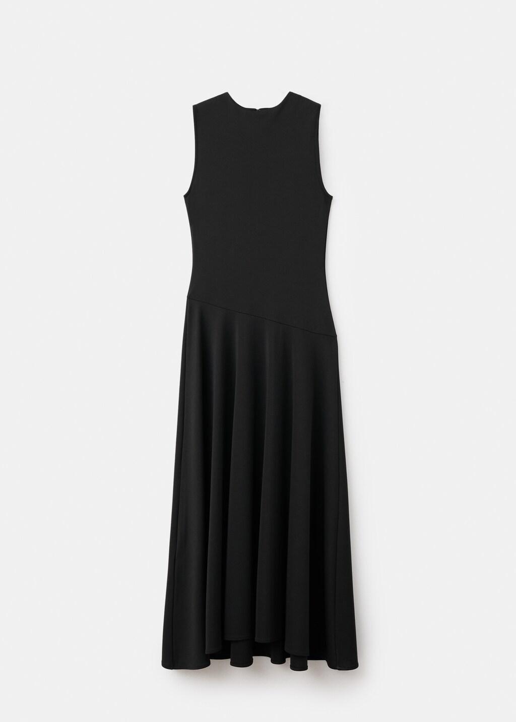 BLACK Pleated A-line dress, 0201_99, large image number 8