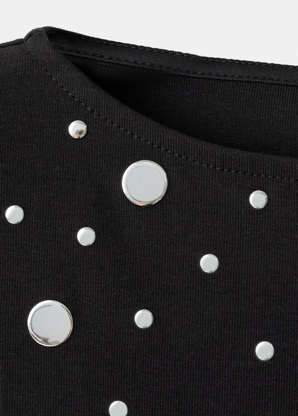 BLACK Boat-neck top with rhinestones, 0201_99, large image number 1