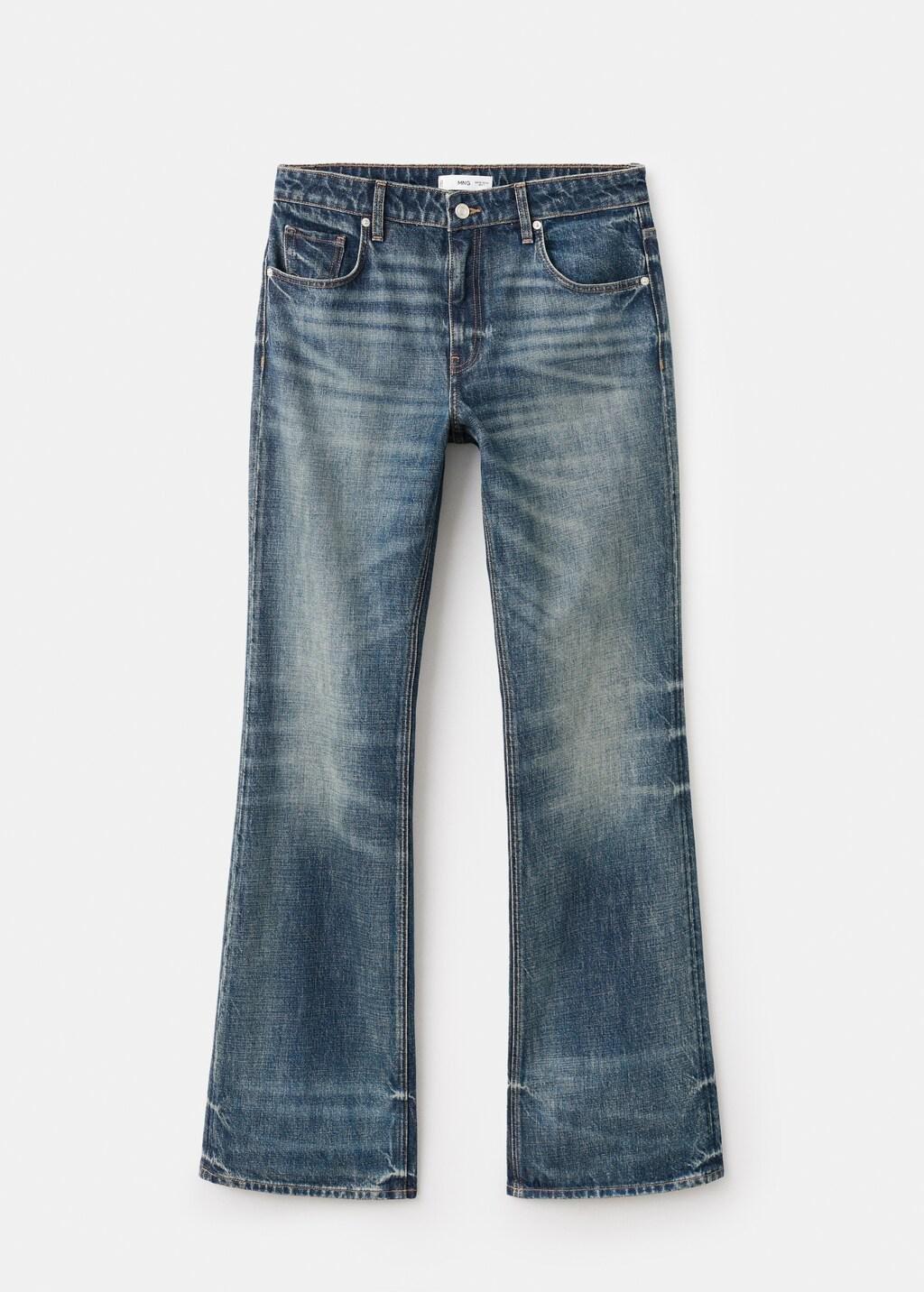 Blue Mid-Rise Flared Jeans, Open Blue, large image number 5