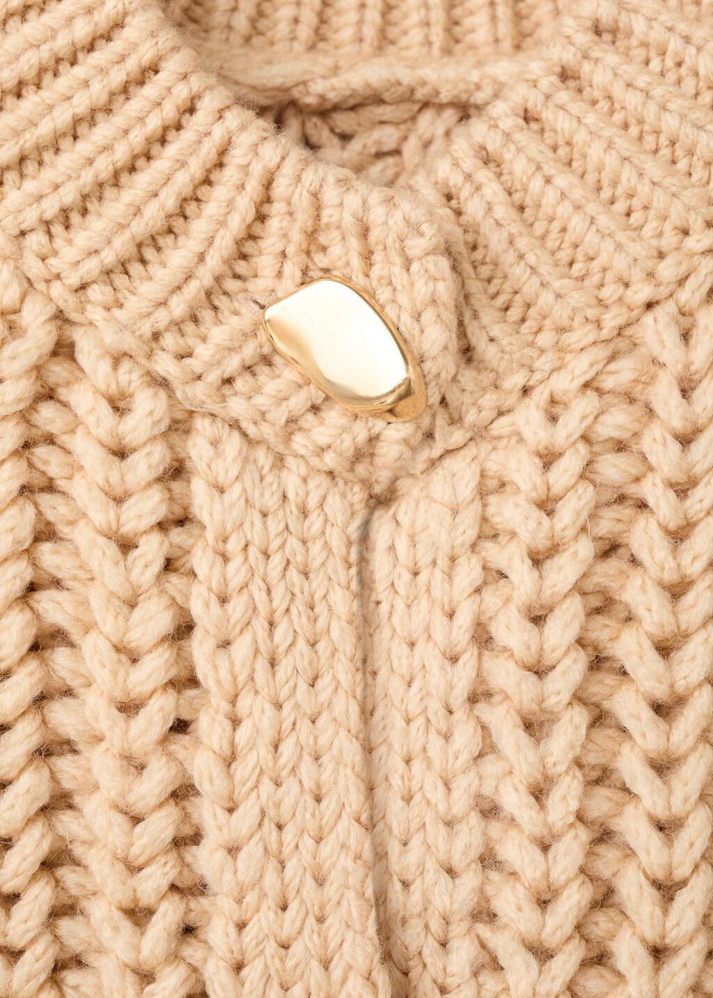 LIGHT BEIGE Chunky-knit cardigan with jewel buttons, 0201_08, large image number 1
