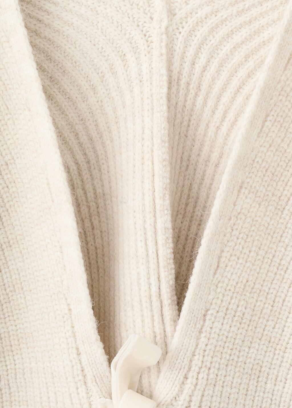 Beige V-Neck Cardigan With Bows, 0201_08, large image number 1