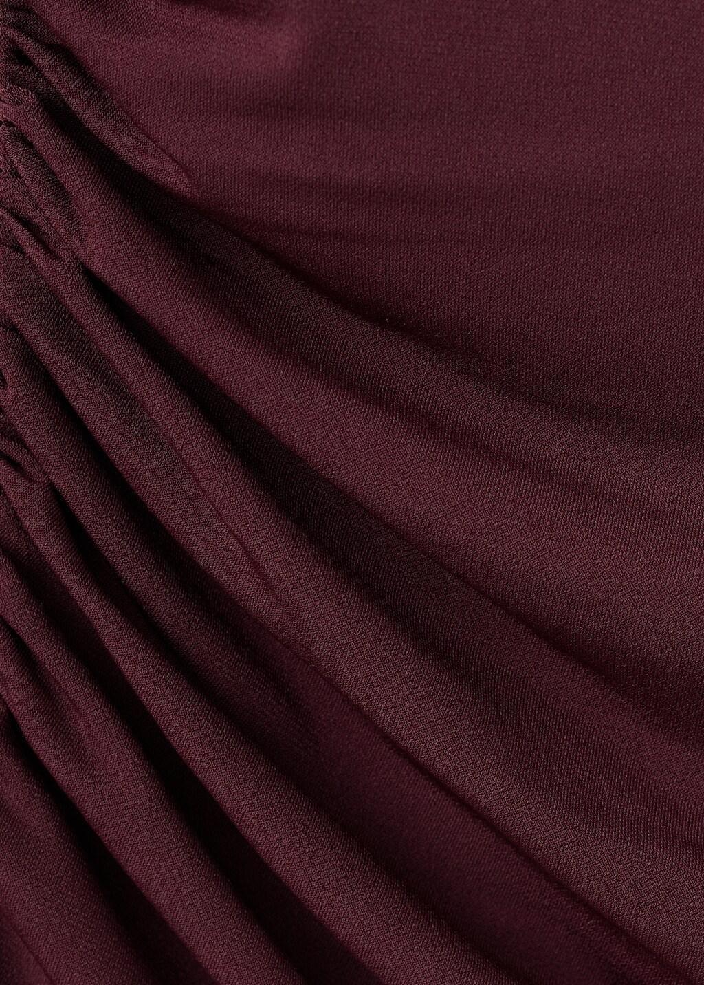 Red Draped Fitted T-Shirt, 0201_78, large image number 5