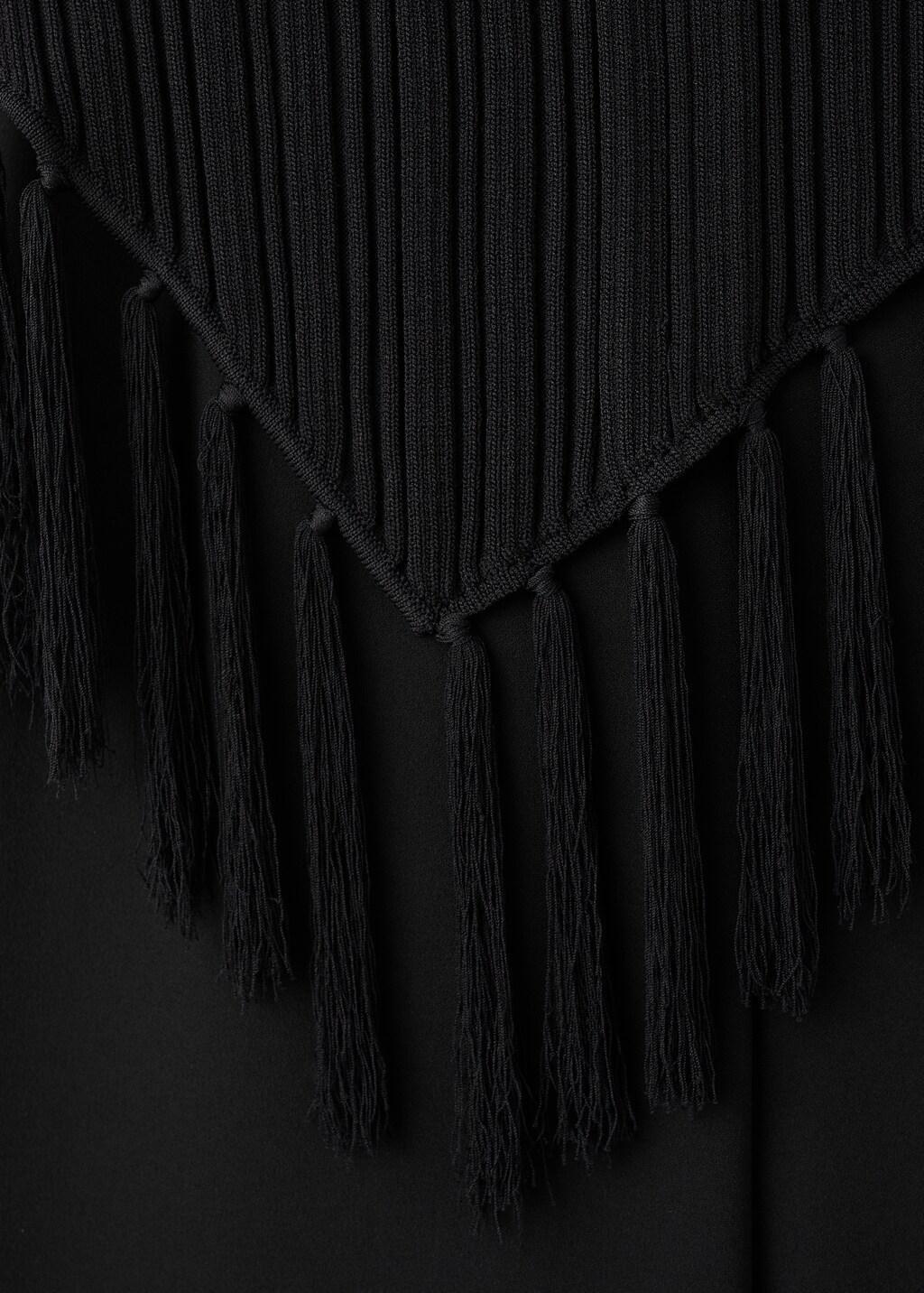 Black Fringed Jumpsuit, Black, large image number 1