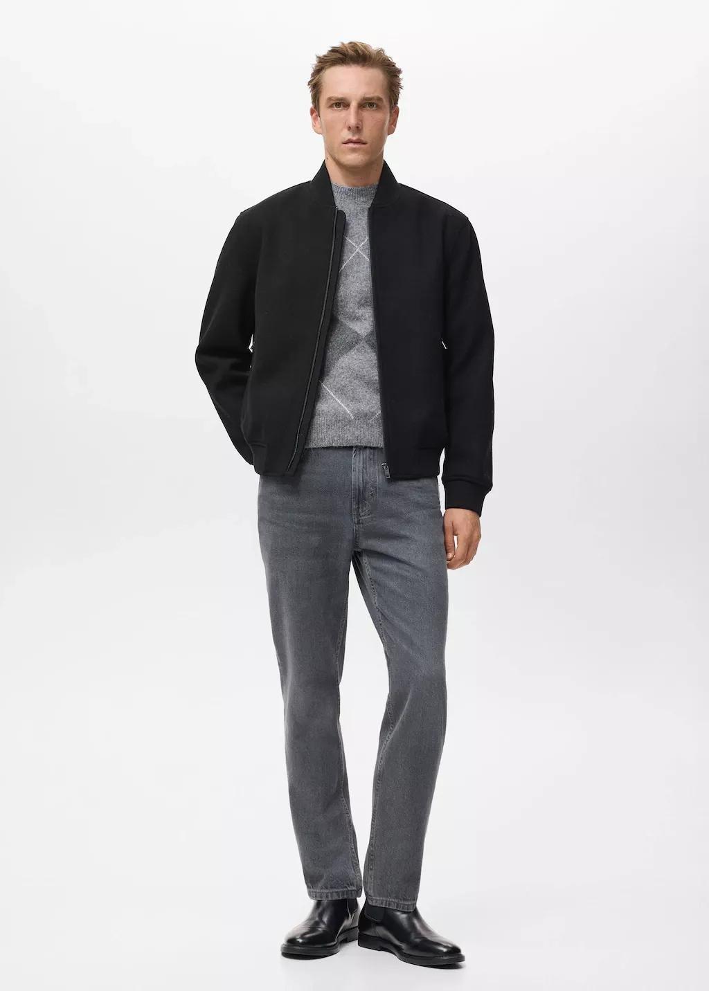 BLACK Bomber jacket with zip, Black, large image number 0